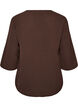 Blus med 3/4-&auml;rm, Brun, Packshot image number 1