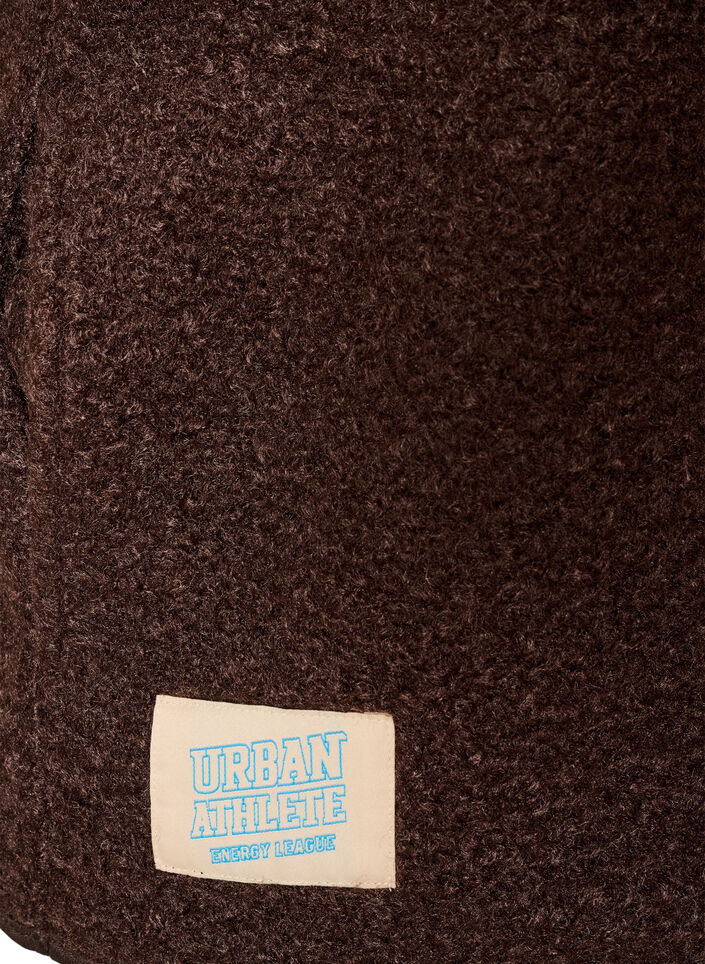 V&auml;st i fleece med tryckknappar och sidofickor, Brun, Packshot image number 3