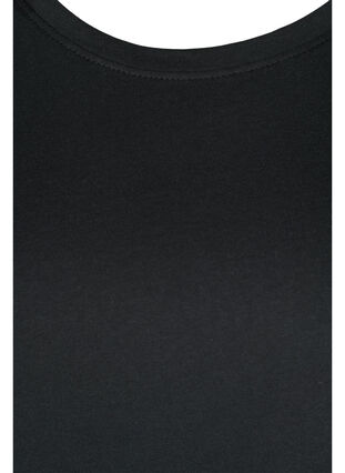 Tränings t-shirt i bomull med text och korta ärmar, Black, Packshot image number 2