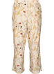 H&ouml;gmidjade byxor i viskos med blommigt m&ouml;nster, Beige, Packshot image number 1