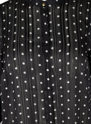 Mönstrad skjorta med 3/4 ärmar, Black Dot, Packshot image number 2