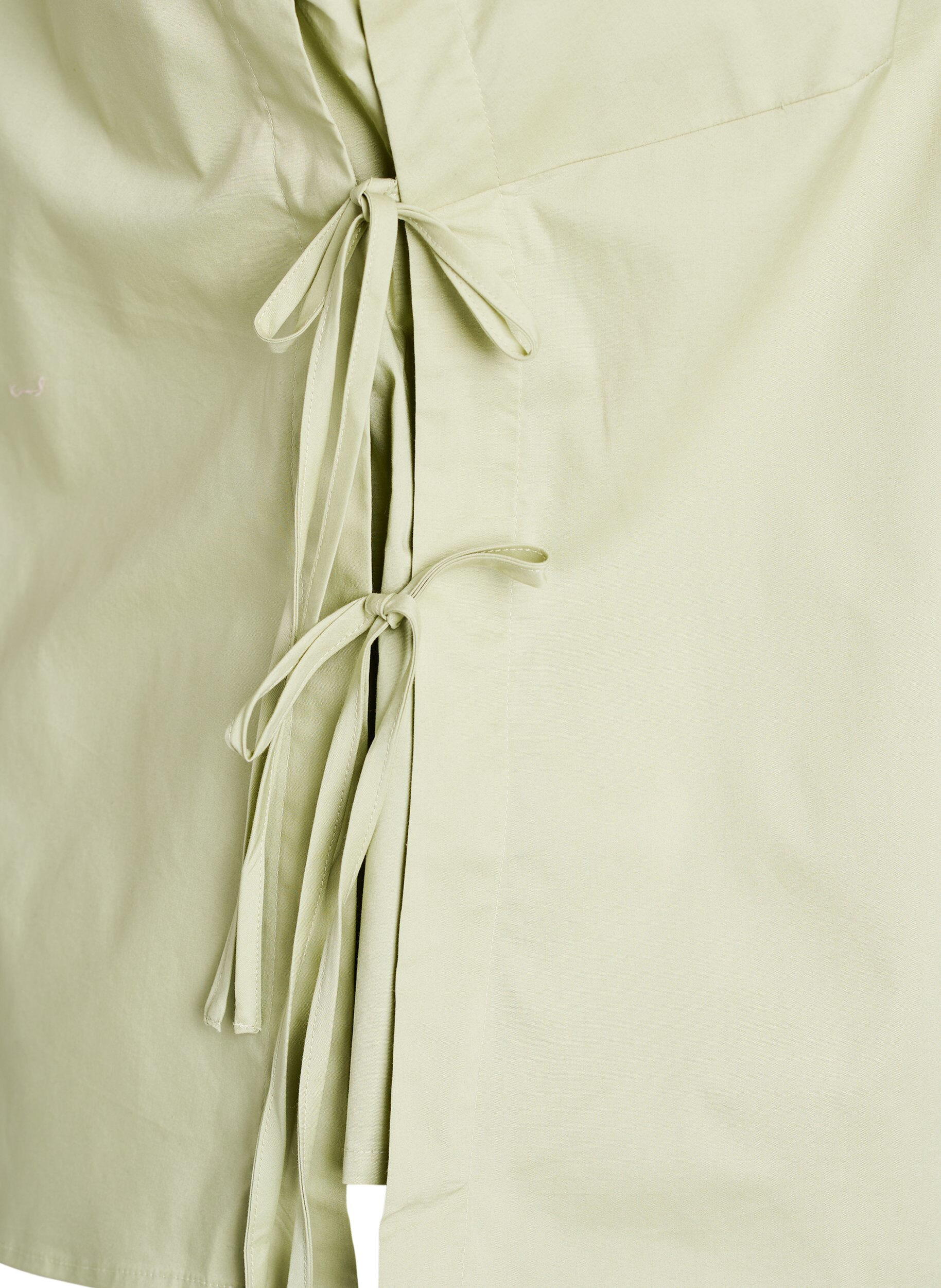 Zizzi &Auml;rml&ouml;s topp med knytdetalj i sidorna, Gr&ouml;n, Packshot image number 3