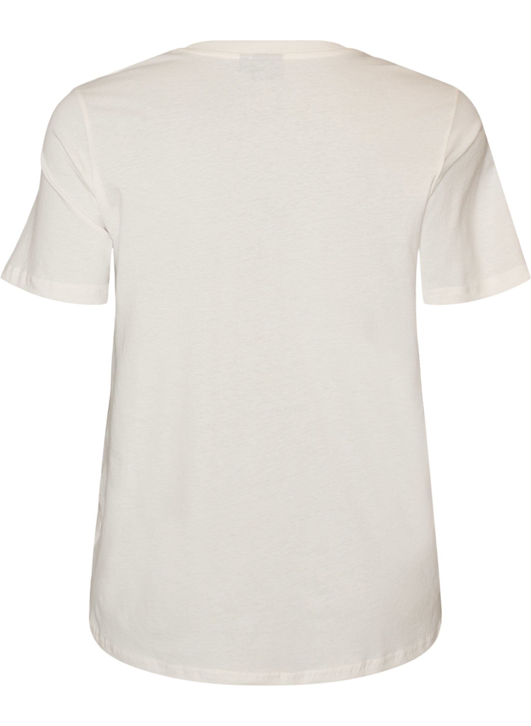 ZizziT-shirt i bomull med tryck, Vit, Packshot image number 1