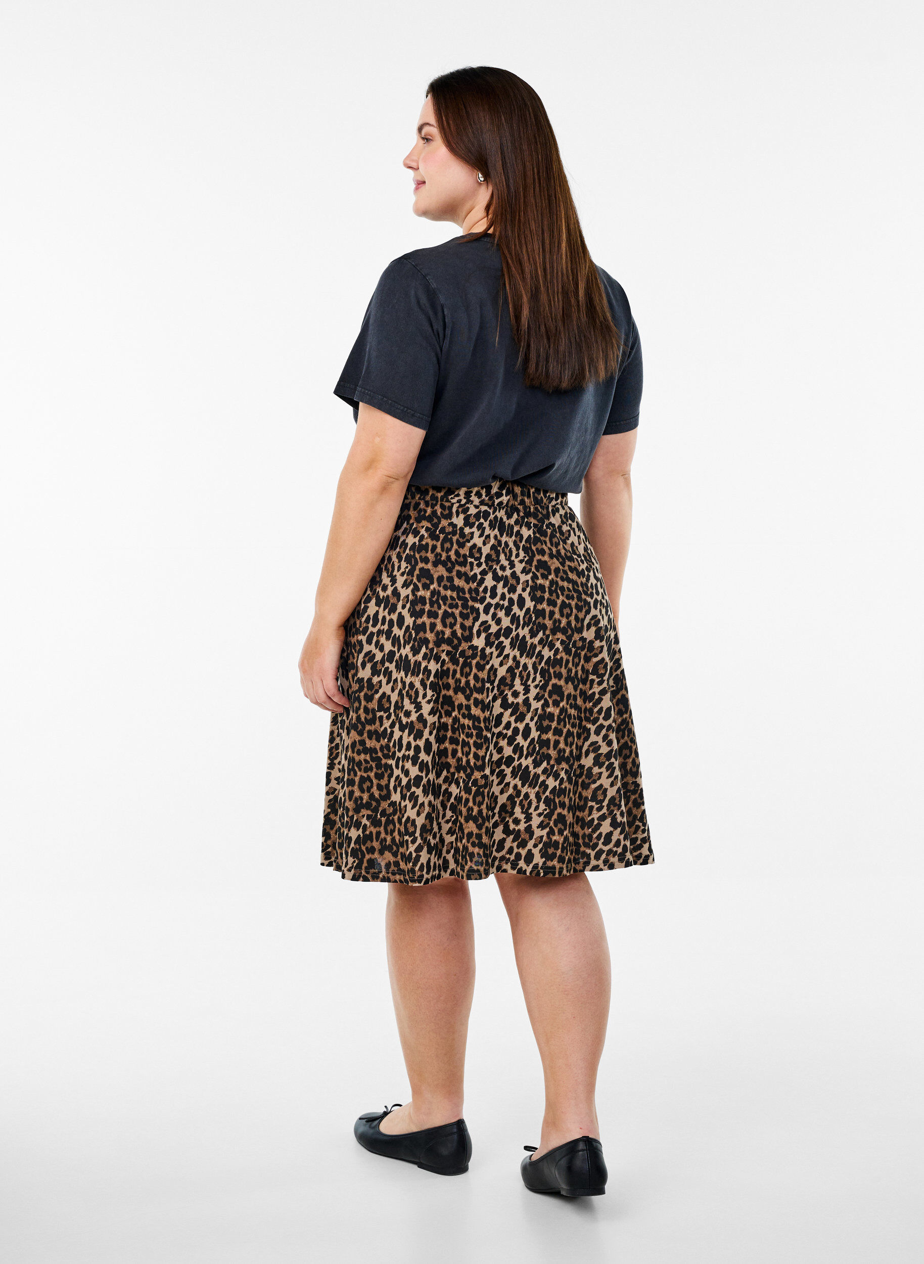 Zizzi 2-pack skaterkjolar i viskos, Svart, Model image number 1