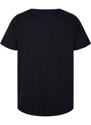 T-shirt i bomull med paljetter, Black w. Love, Packshot image number 1