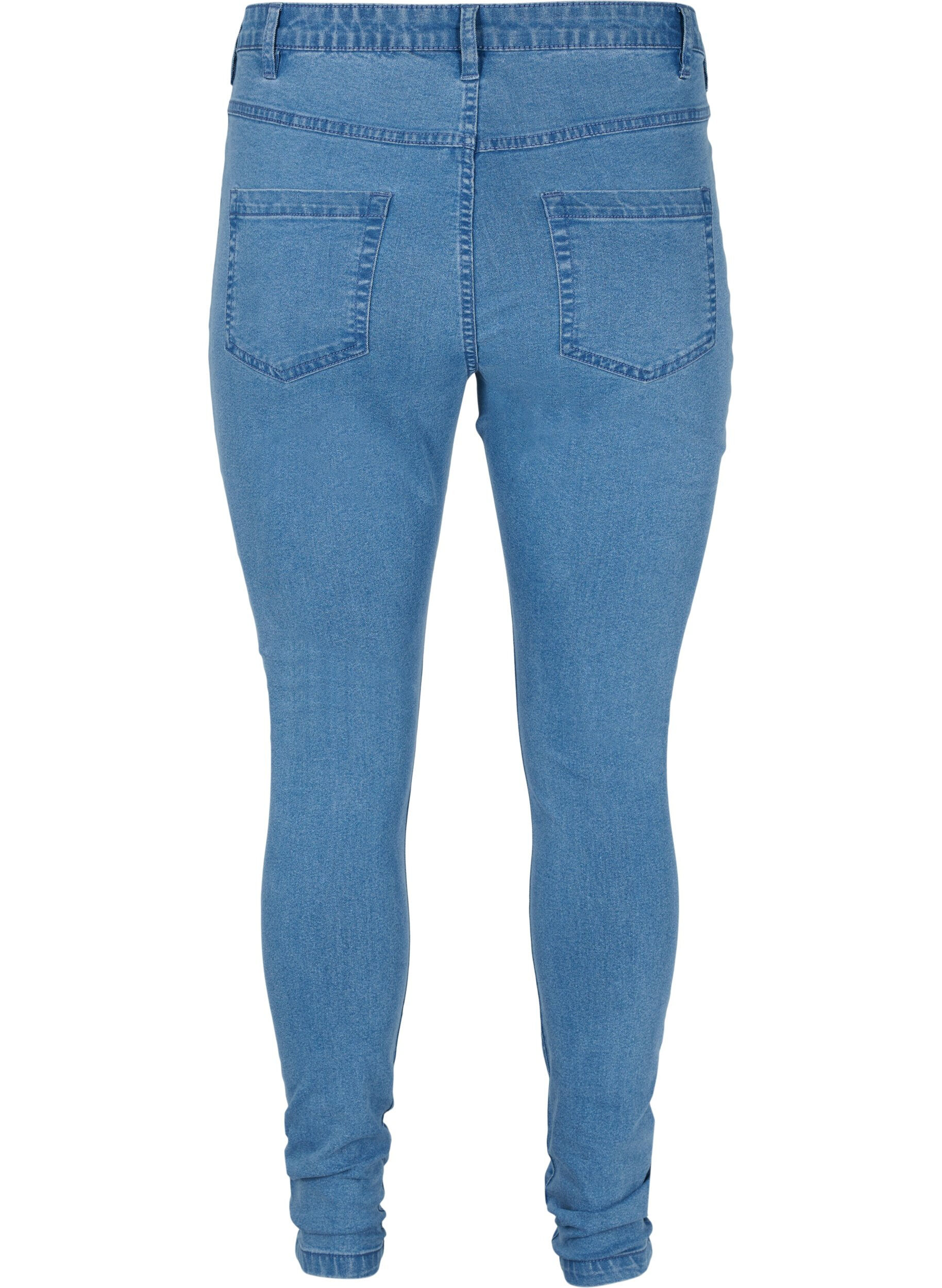 Zizzi Super slim Amy jeans med h&ouml;g midja, Bl&aring;, Packshot image number 1