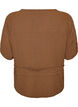 Blus med struktur och knyt i midjan, Brun, Packshot image number 1