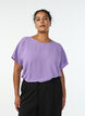 Blus med korta &auml;rmar och rund halsringning, Lila, Model image number 0