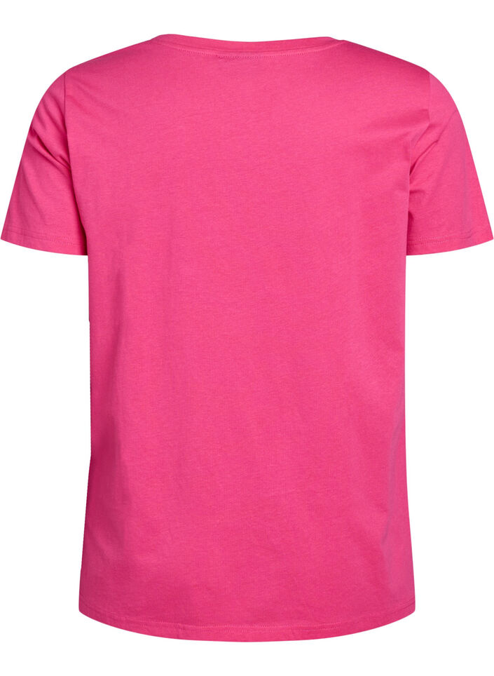 T-shirt i bomull med motiv, Raspberry w. Bows, Packshot image number 1