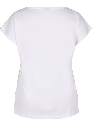 T-shirt med bröstficka i ekologisk bomull, Bright White, Packshot image number 1