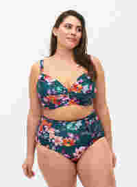 Blommig bikinitrosa med hög midja, Meave Print, Model