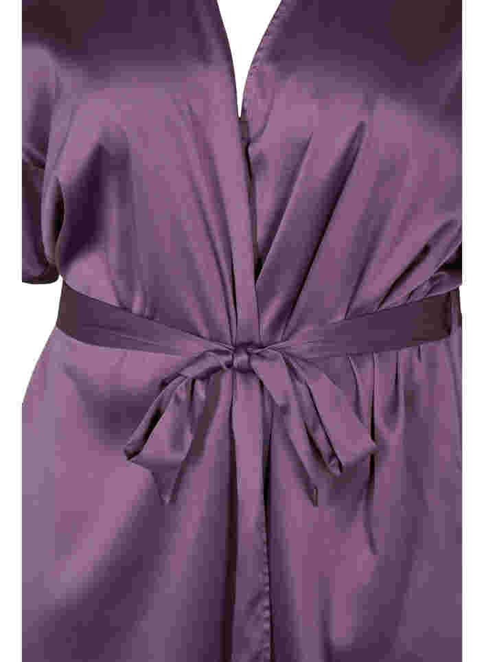 Morgonrock med korta ärmar, Vintage Violet, Packshot image number 2