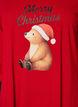 Nattlinne i ekologisk bomull med julmotiv, R&ouml;d, Packshot image number 2