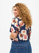 V-ringad blus med korta &auml;rmar, Bl&aring;, Model image number 2