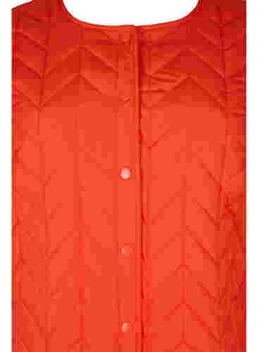 Quiltad jacka med knappar, Tangerine Tango, Packshot image number 2