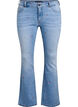 Bootcut-jeans med broderade blommor, Blå, Packshot image number 0