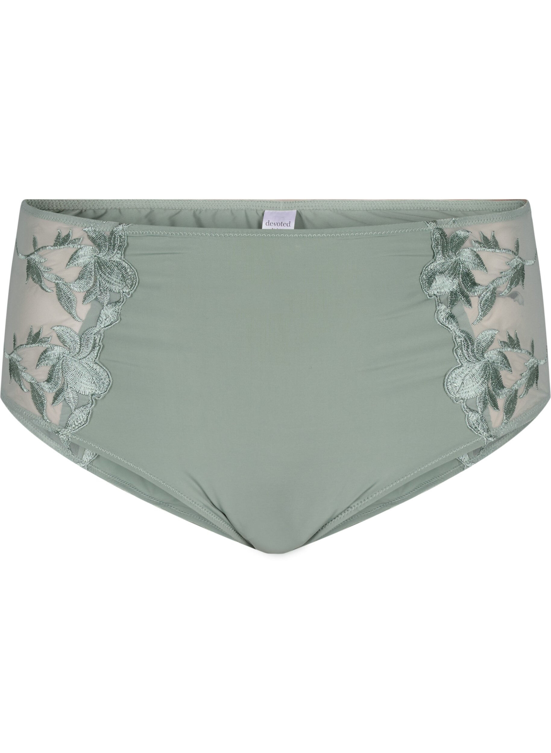 Zizzi Hipstertrosa med broderi och normal midja, Iceberg Green, Packshot image number 0