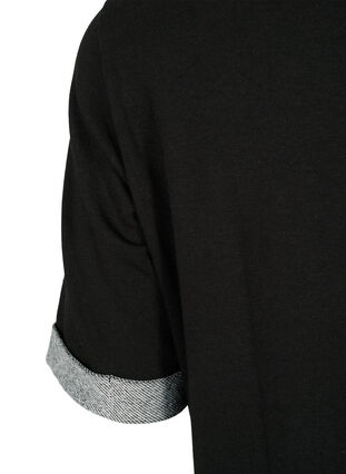 Kortärmad sweatshirtklänning med fickor, Black, Packshot image number 3