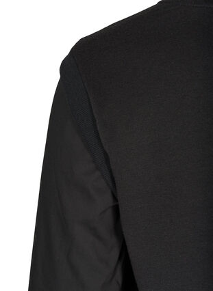 Sweatshirt med långa ärmar och ribbade muddar, Black, Packshot image number 3