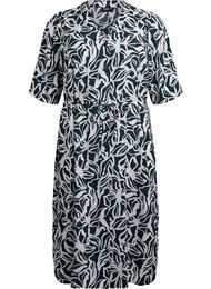 FLASH - Midikl&auml;nning med m&ouml;nster och knytsk&auml;rp, Gr&ouml;n