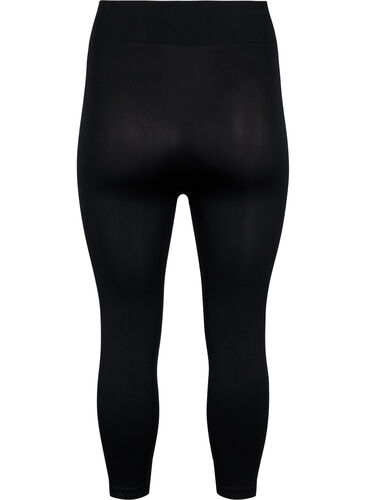 Seamless leggings i 3/4-längd, Black, Packshot image number 1
