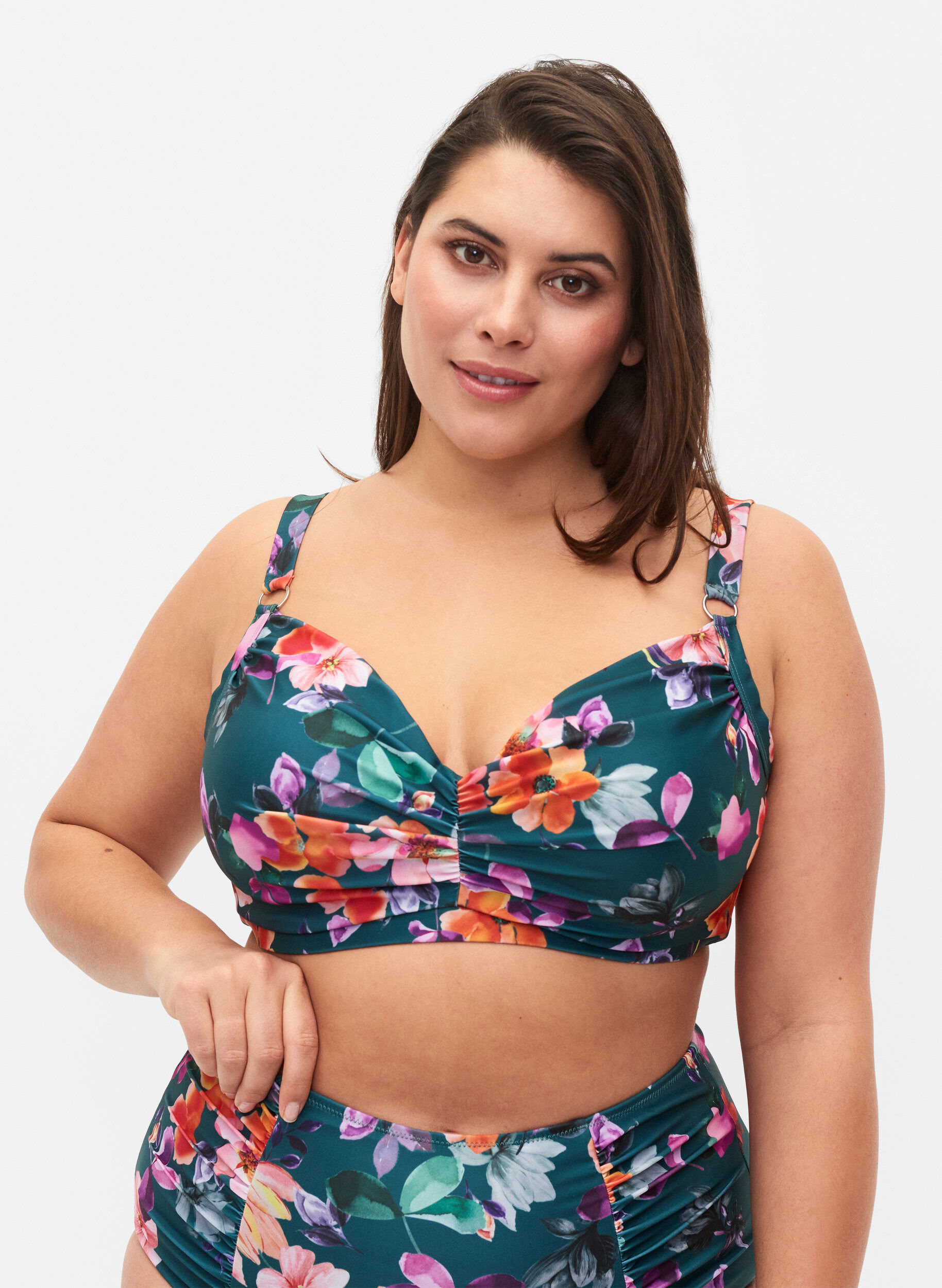 Zizzi Tryckt bikini-bh med bygel, Meave Print, Model image number 0