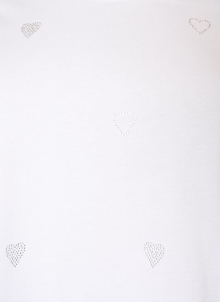 T-shirt i ekologisk bomull med hj&auml;rtan, Vit, Packshot image number 2
