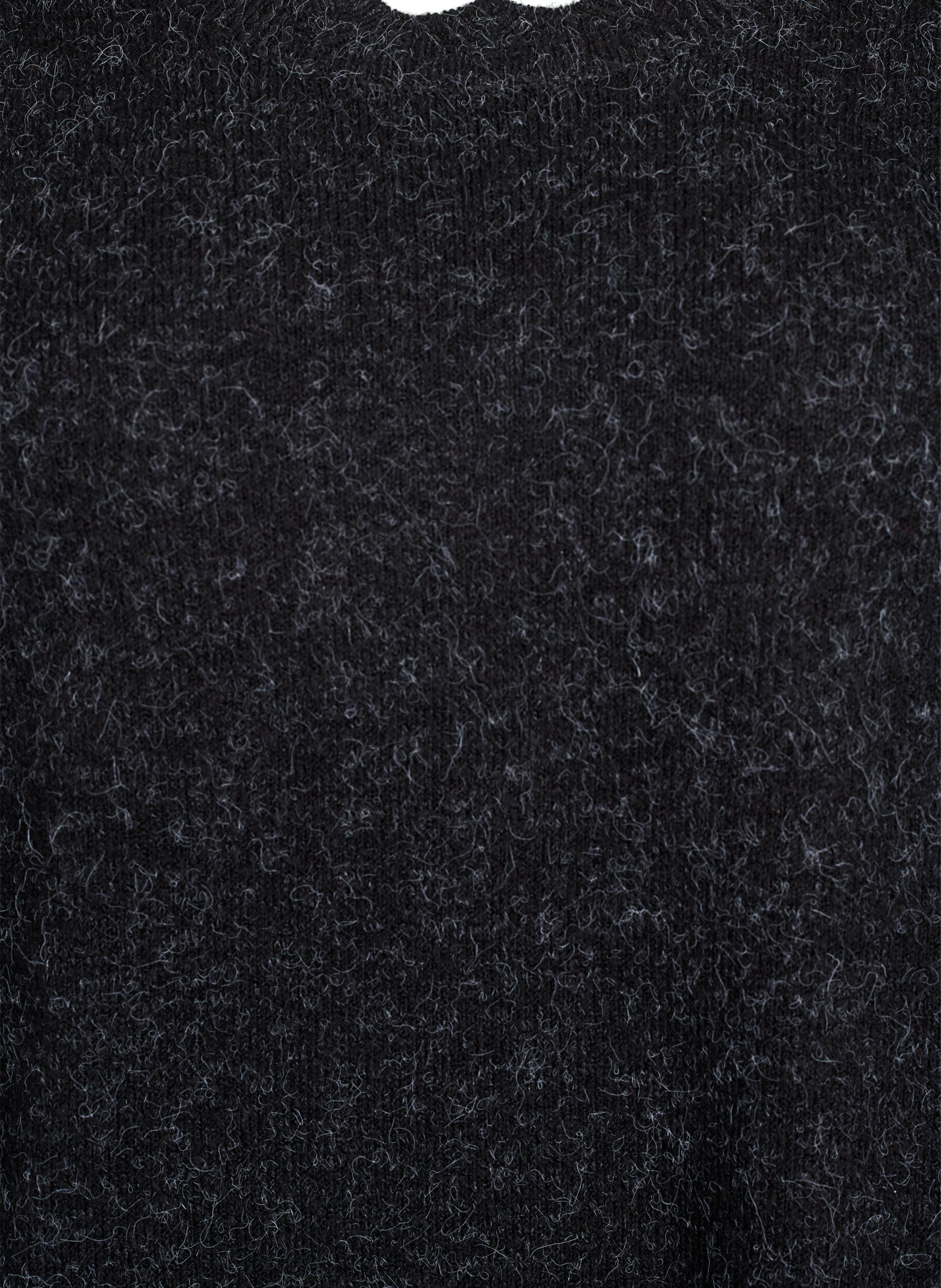 Zizzi Stickad kort kl&auml;nning med v&aring;gig kant och slitsar, Gr&aring;, Packshot image number 2