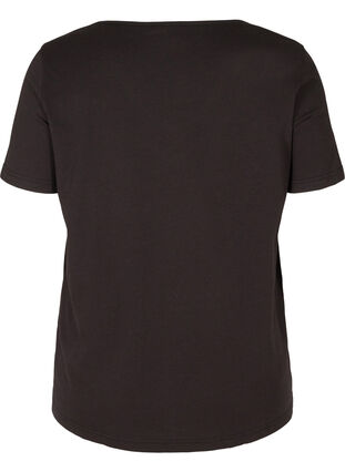 V-ringad t-shirt med meshdetaljer, Black, Packshot image number 1