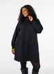 Sweatshirtkl&auml;nning med h&ouml;g ribbad krage och dragkedja, Svart, Model image number 0