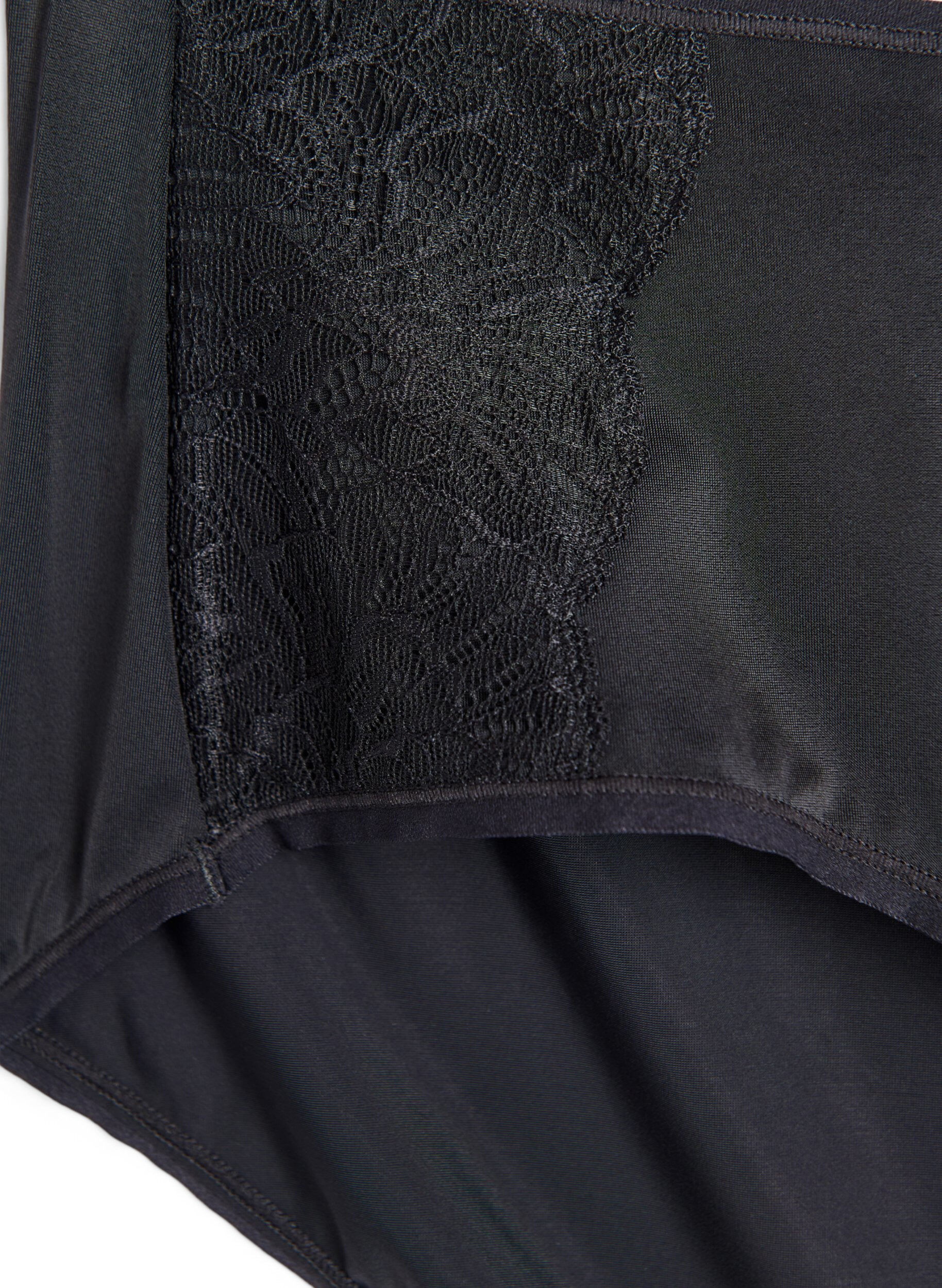 Zizzi 2-pack trosor med normalh&ouml;g midja, Svart, Packshot image number 3