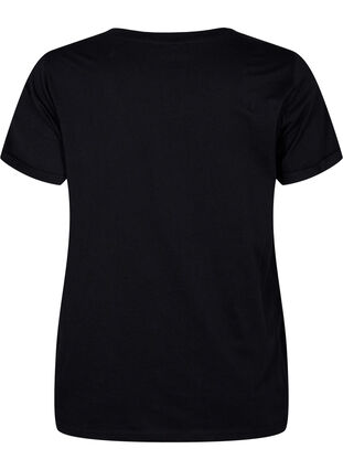  T-shirt till träning med print, Black White Logo, Packshot image number 1