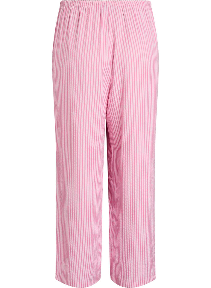 L&ouml;sa pyjamasbyxor i seersucker med h&ouml;g midja, Rosa, Packshot image number 1