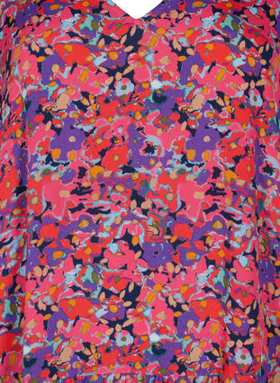 Viskos tunika med A-linjeskärning, Pink Small FL. AOP, Packshot image number 2
