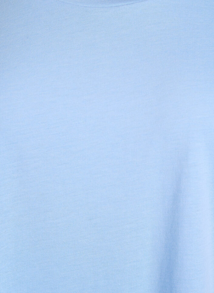 Kort&auml;rmad t-shirt i bomullsmix, Bl&aring;, Packshot image number 2