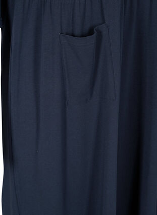 Midiklänning i ekologisk bomull med fickor, Navy Blazer, Packshot image number 3