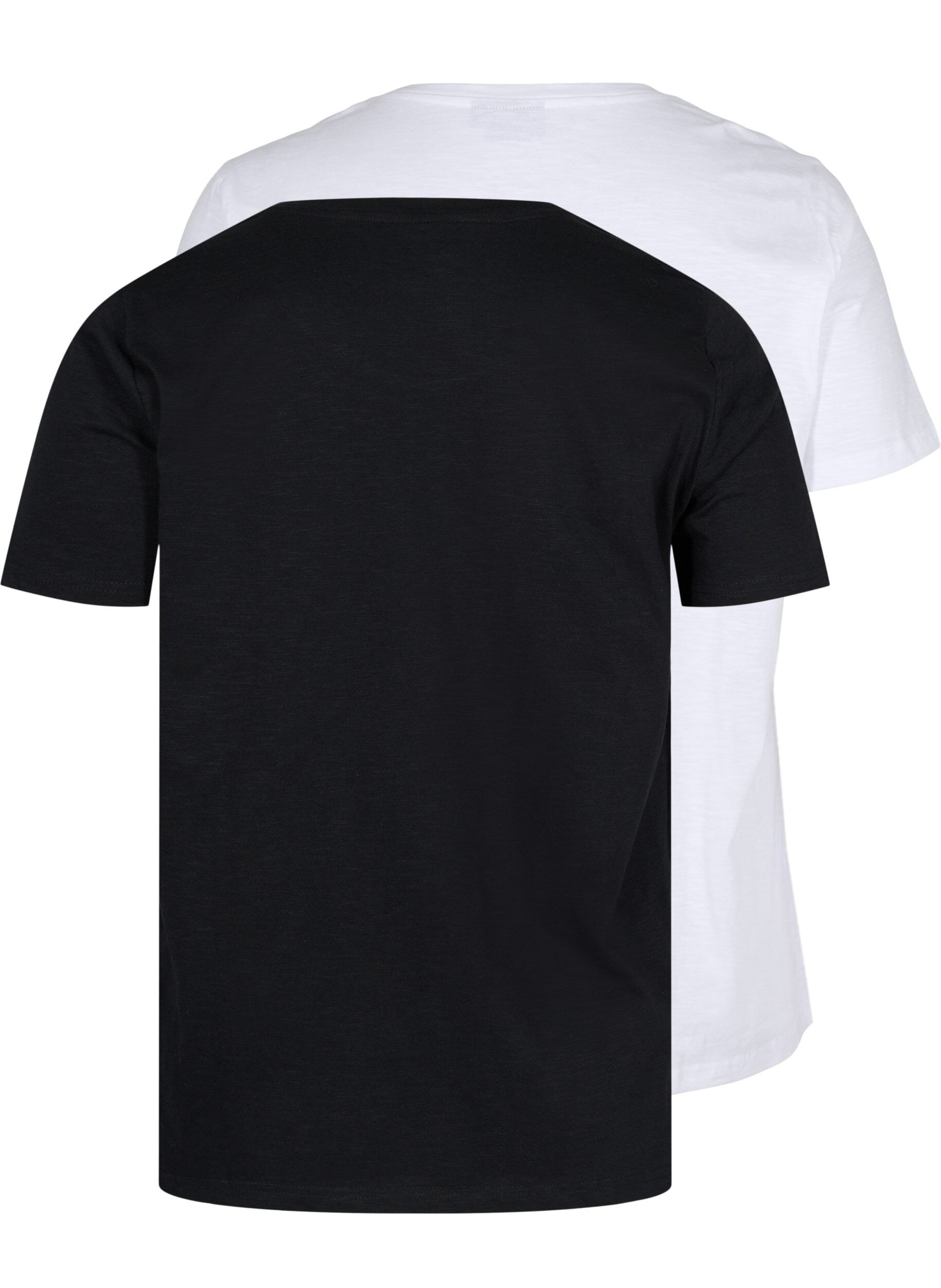 Zizzi 2-pack t-shirt i bomull, Black/B White, Packshot image number 1