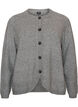 Cardigan med knappar och rundad framtill, Gr&aring;, Packshot image number 0
