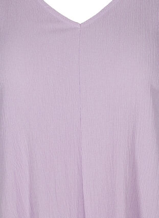 Klänning med puffärmar och v-ringad hals, Purple Rose, Packshot image number 2