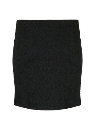 Kort kjol med textur, Black, Packshot image number 1