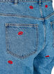 Mille Mom Fit-jeans med broderier, Blå, Packshot image number 3