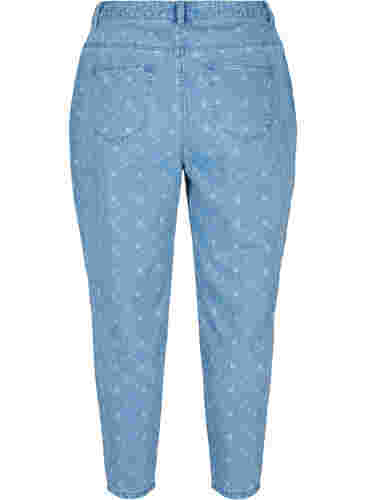 Mom fit Mille jeans med tryck, Light blue denim, Packshot image number 1