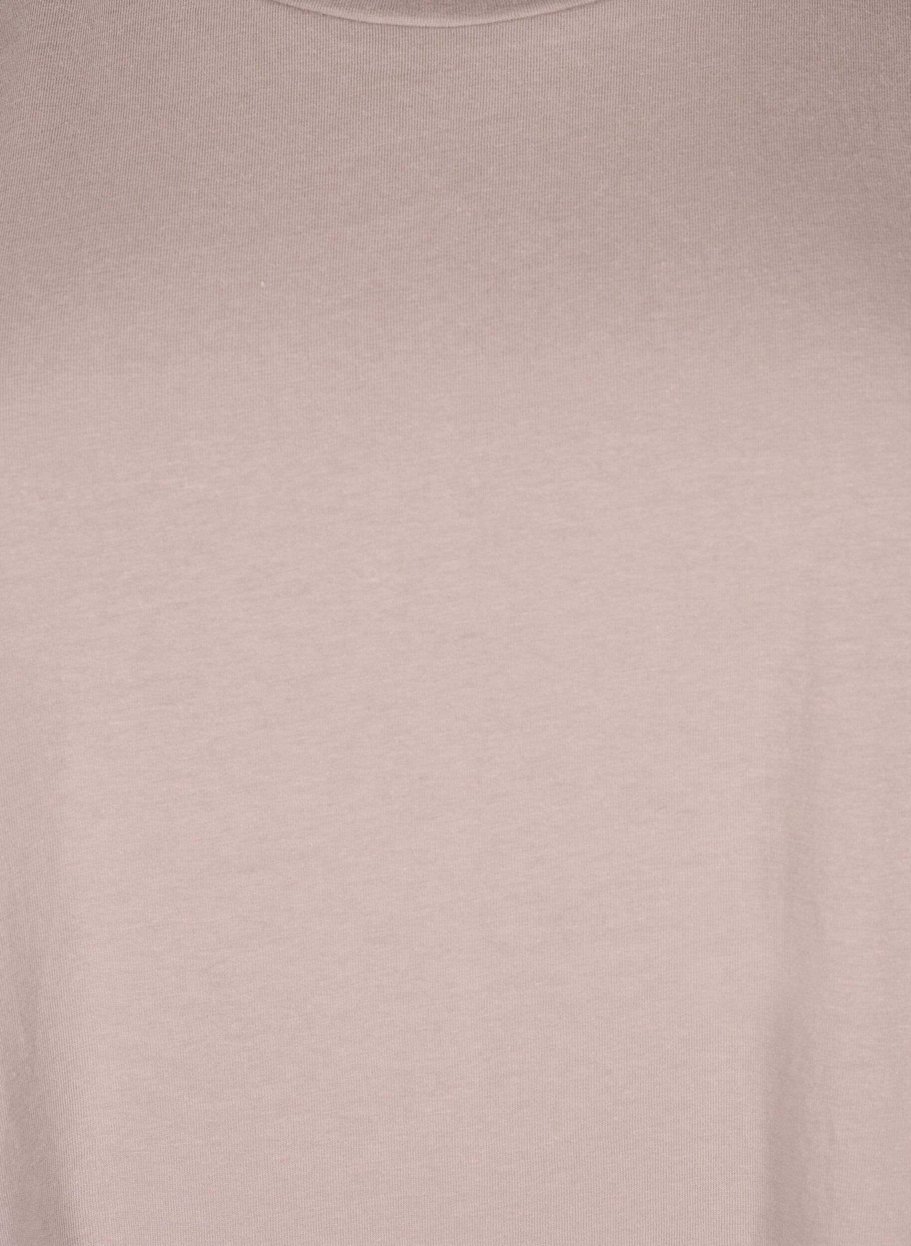 ZizziKort&auml;rmad t-shirt i bomullsblandning, Rosa, Packshot image number 2