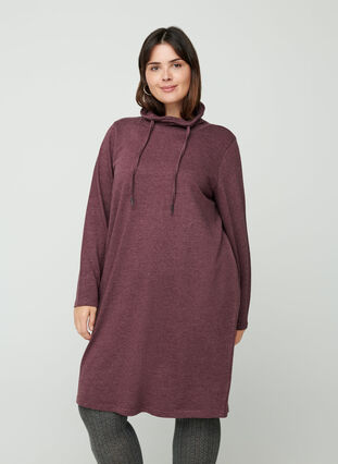 Enfärgad sweatklänning med luva, Fudge Mel., Model image number 0