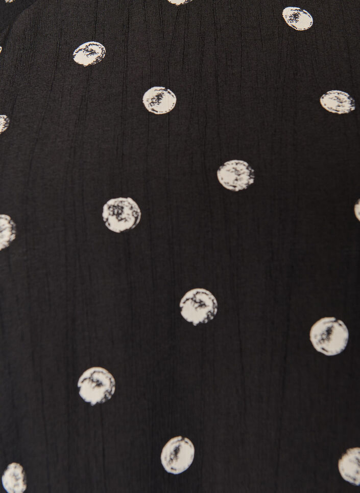 Kort kl&auml;nning i viskos med ballong&auml;rmar, Svart, Packshot