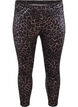 Leggings i velour med leopardmönster, Brun, Packshot image number 0
