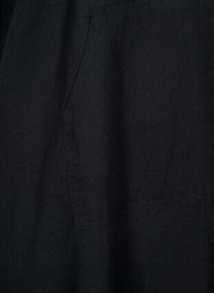 Huvklänning i bomullsblandning med linne, Black, Packshot image number 3