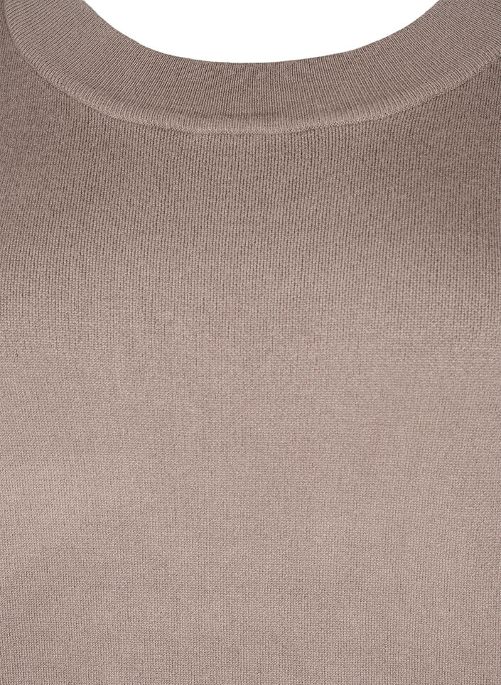 Stickad klänning med broderade detaljer, Desert Taupe Comb, Packshot image number 2