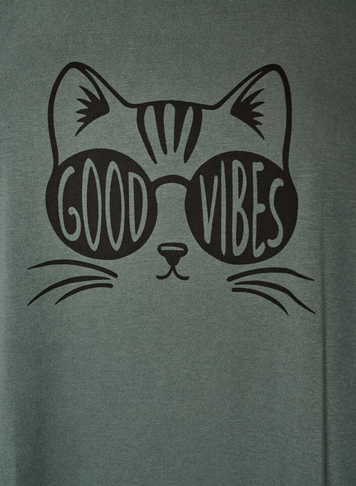 T-shirt med tryck, Gr&ouml;n, Packshot image number 2