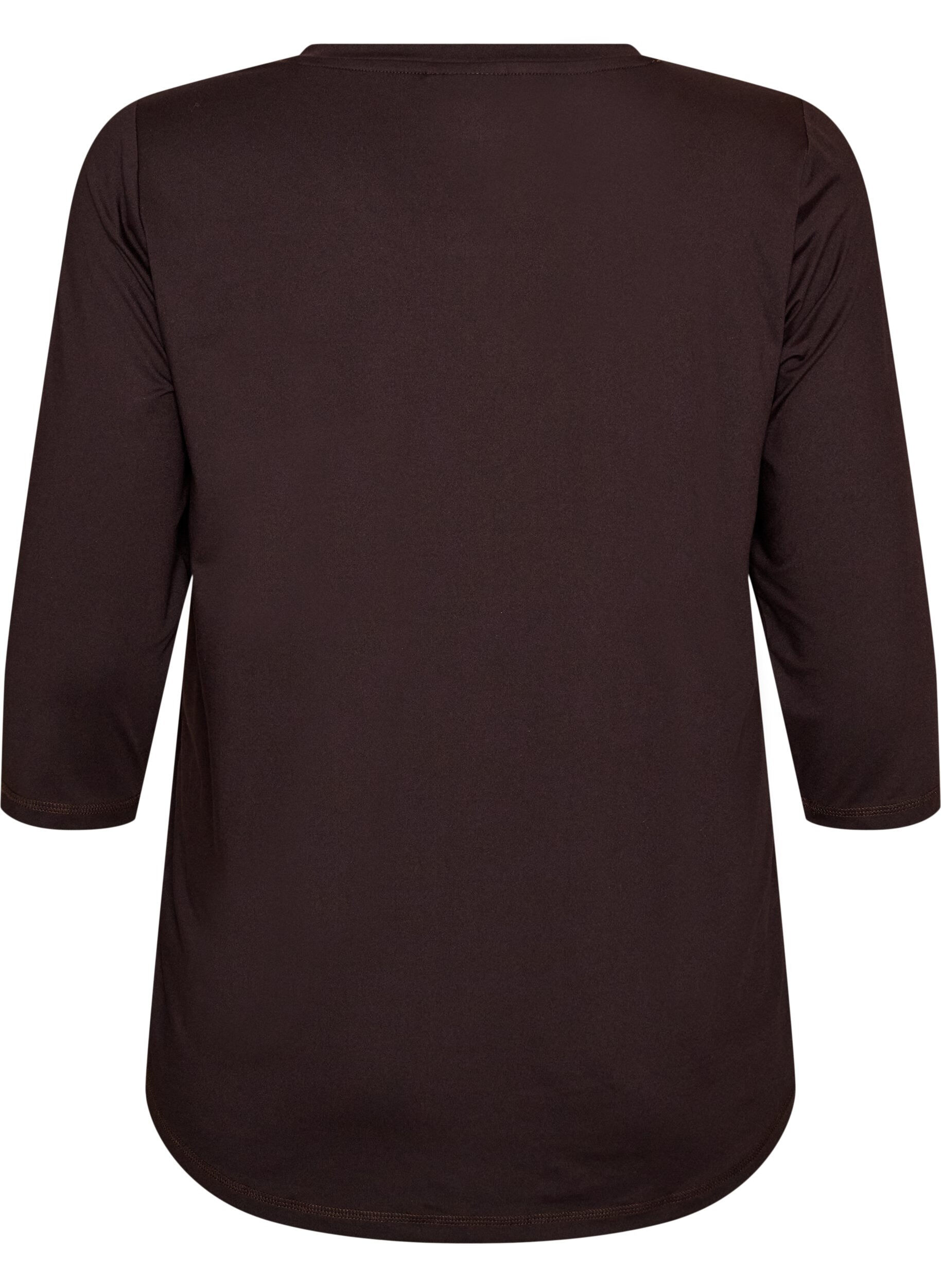 ZizziTr&auml;ningstr&ouml;ja med 3/4 &auml;rmar, Brown, Packshot image number 1